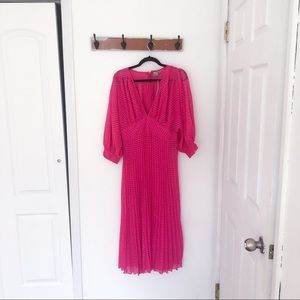 Hot pink midi dress